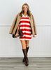 Red/Cream Bold Stripe Tee Shirt Dress (Reg.)