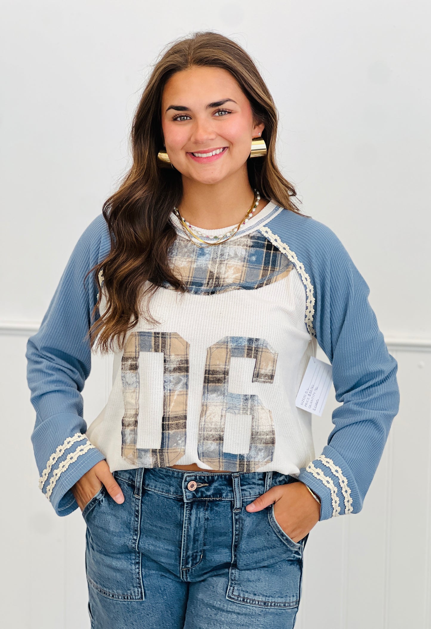 POL Plaid Patch Detail Top (Reg.) - 3 Colors