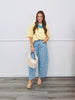 Yellow Asymmetric Drawstring Oversized Tee (Reg. and Plus)