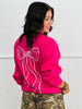 Pink Go Find Less Bow Sweatshirt (Reg. and Plus)