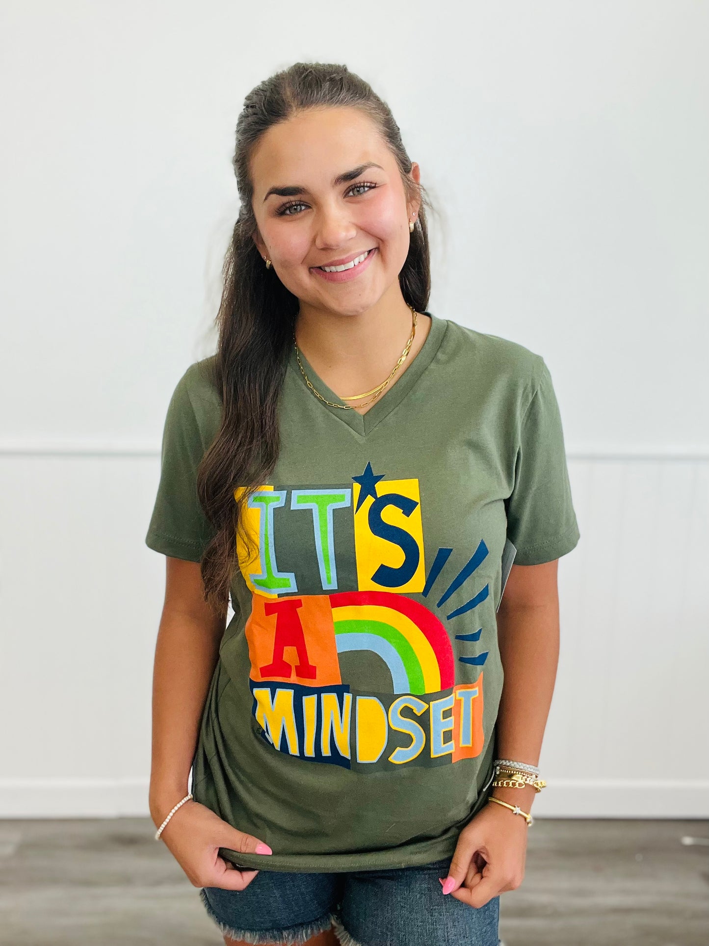 Olive It's A Mindset Graphic Tee (Reg. & Plus)