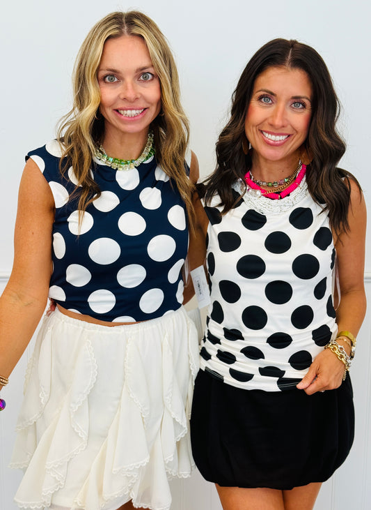Big Dot Side Cinch Top (Reg & Plus)-2 Colors