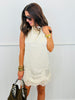 Champagne Lace Trim Sleeveless Mini Dress (Reg.)