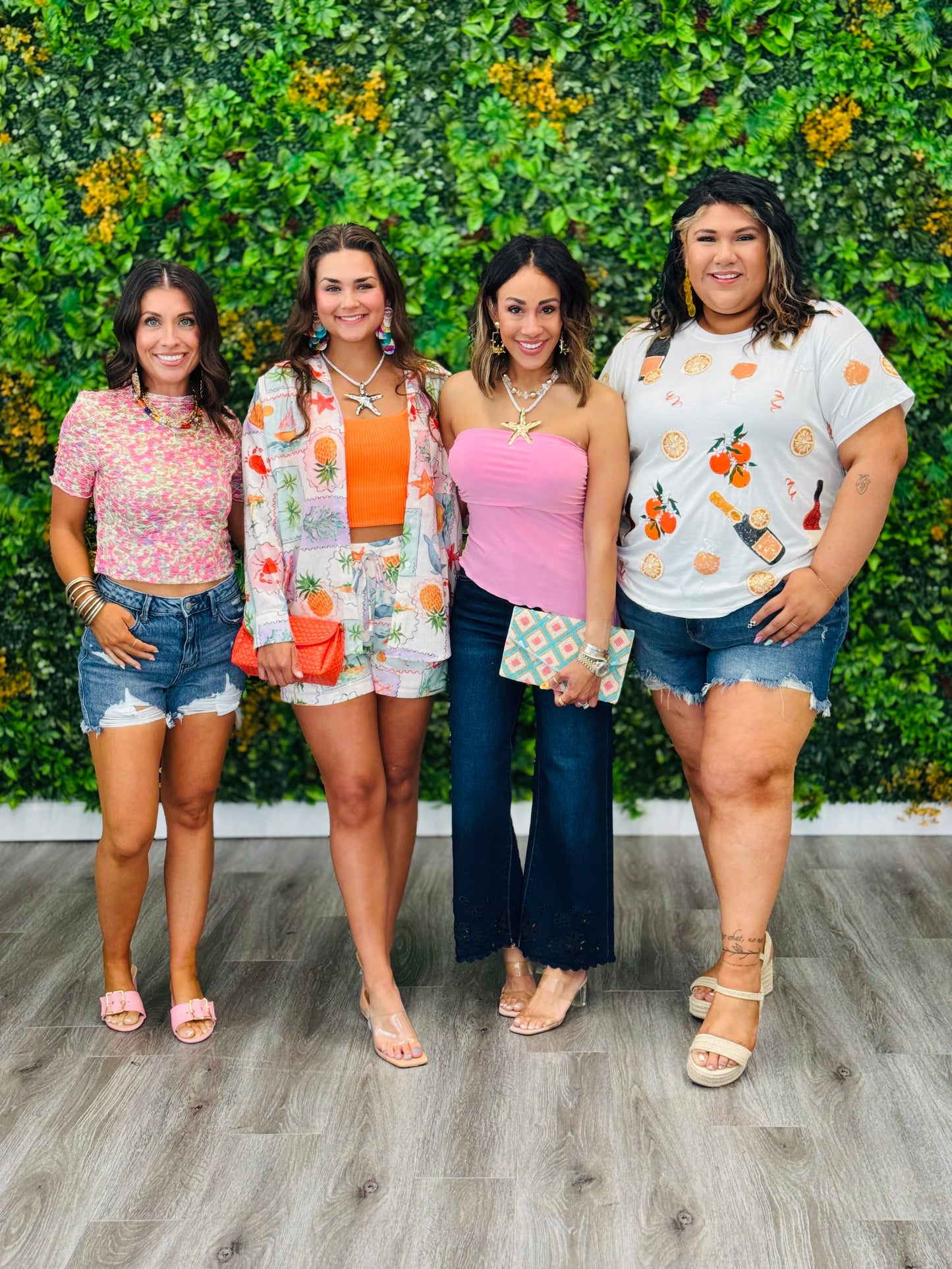 Pink Multi Tropical Vibes Button Down Top (Reg.)