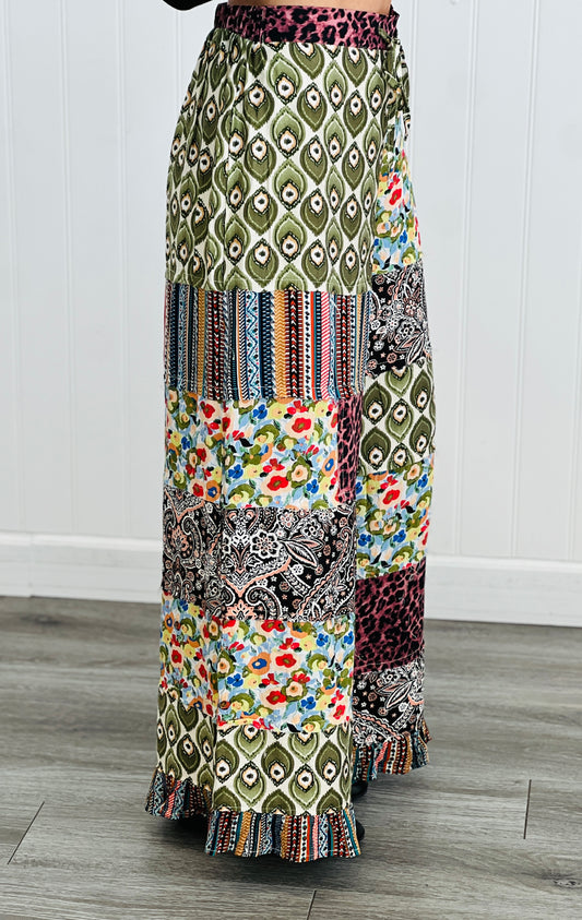 POL Olive Multi Patchwork Pants (Reg.)