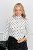 Polka Dot Turtle Neck LS Top (Reg. and Plus) - 2 Colors