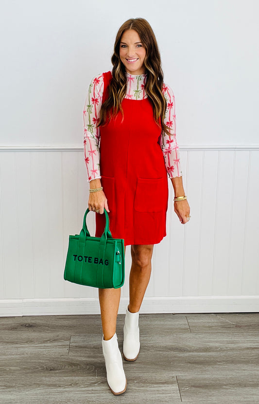 Red Rory Ribbed Jumper Dress (Reg. and Plus)