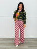 Pink/Brown Checkered Knit Pants (Reg. and Plus)