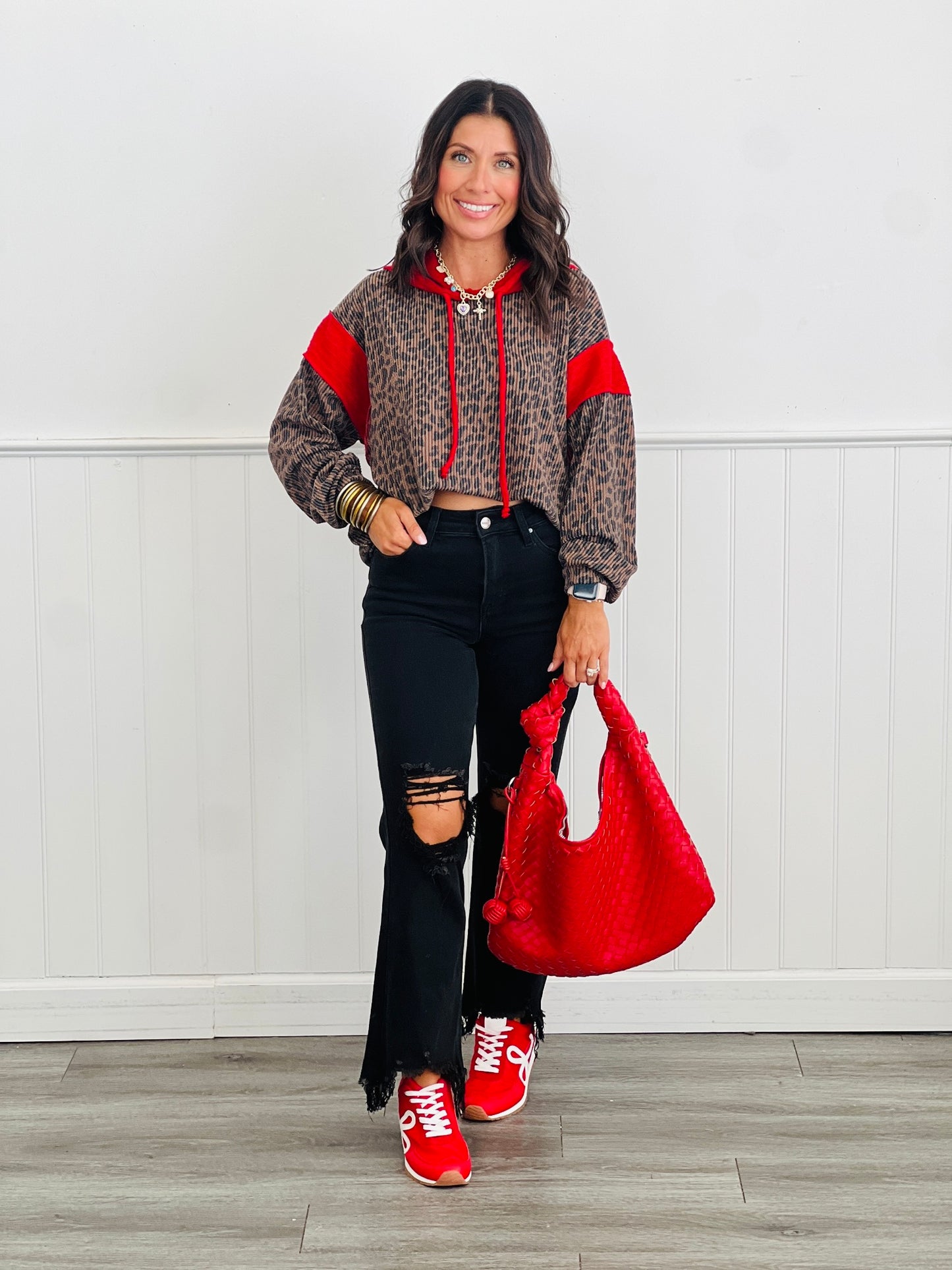 Brown Urban Jungle Hoodie Top (Reg & Plus)