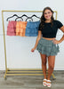 Gingham Ruffled Mini Skort (Reg & Plus)-4 Colors