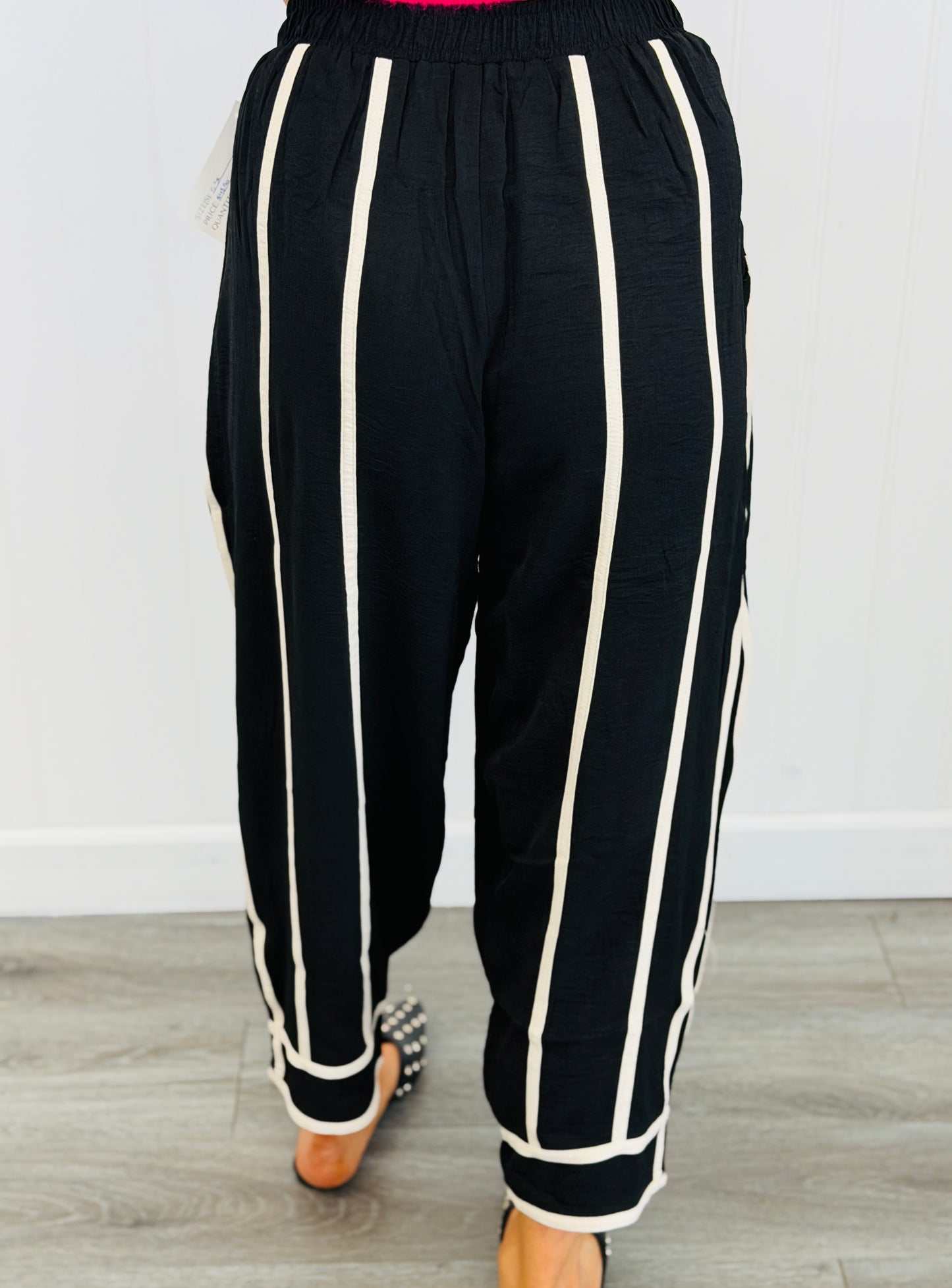 Black Harlem Striped Pants (Reg & Plus)