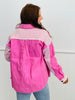 Bubble Pink Sequin Corduroy Contrast Shacket (Reg.)