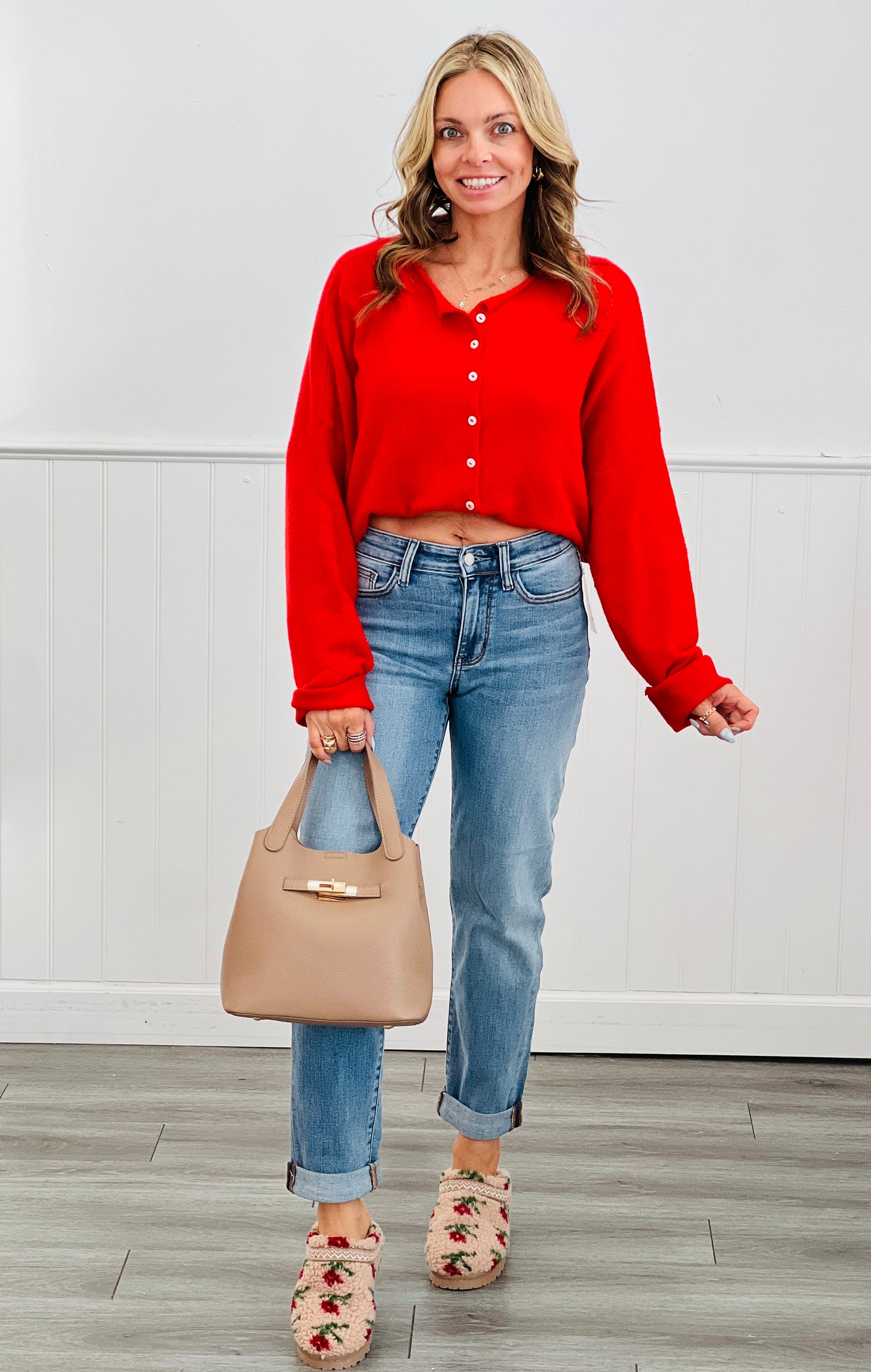 Tomato Red Cardigan (Reg.)