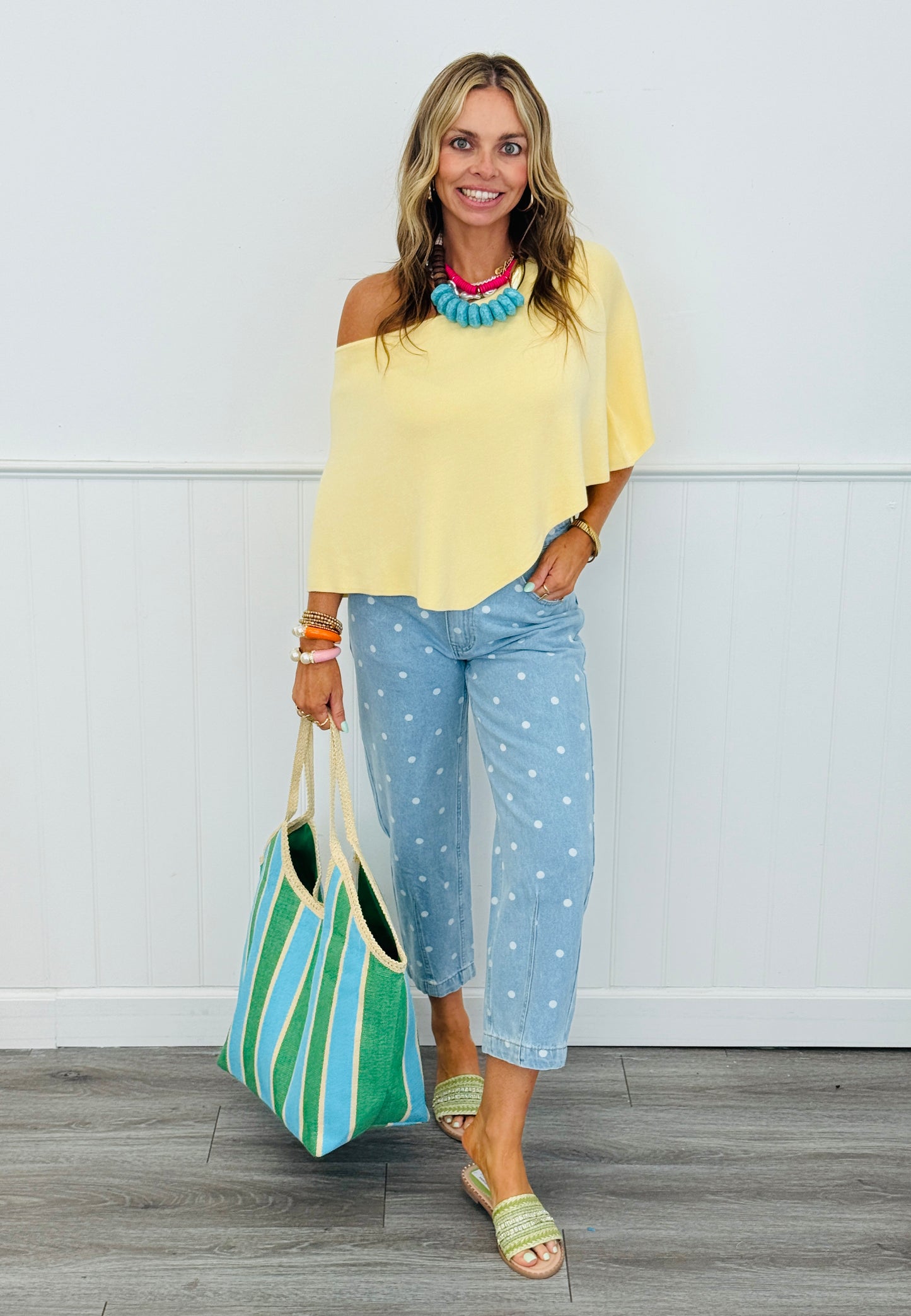 Denim Polka Dot Ankle Pants (Reg.)