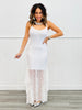 Sheer Lace Side Ruffle Maxi Dress (Reg.) - 2 Colors