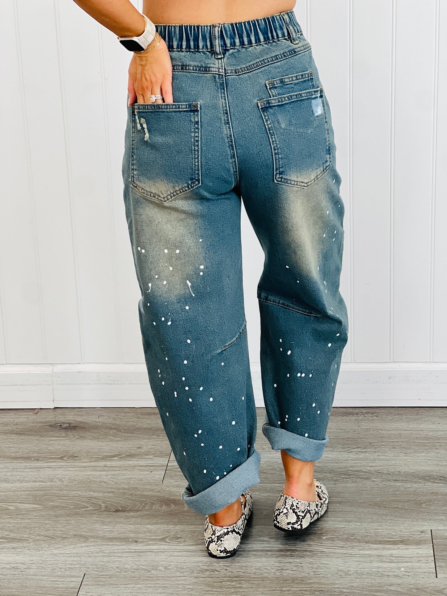 Dark Denim Pull-On Style Pants (Reg.)