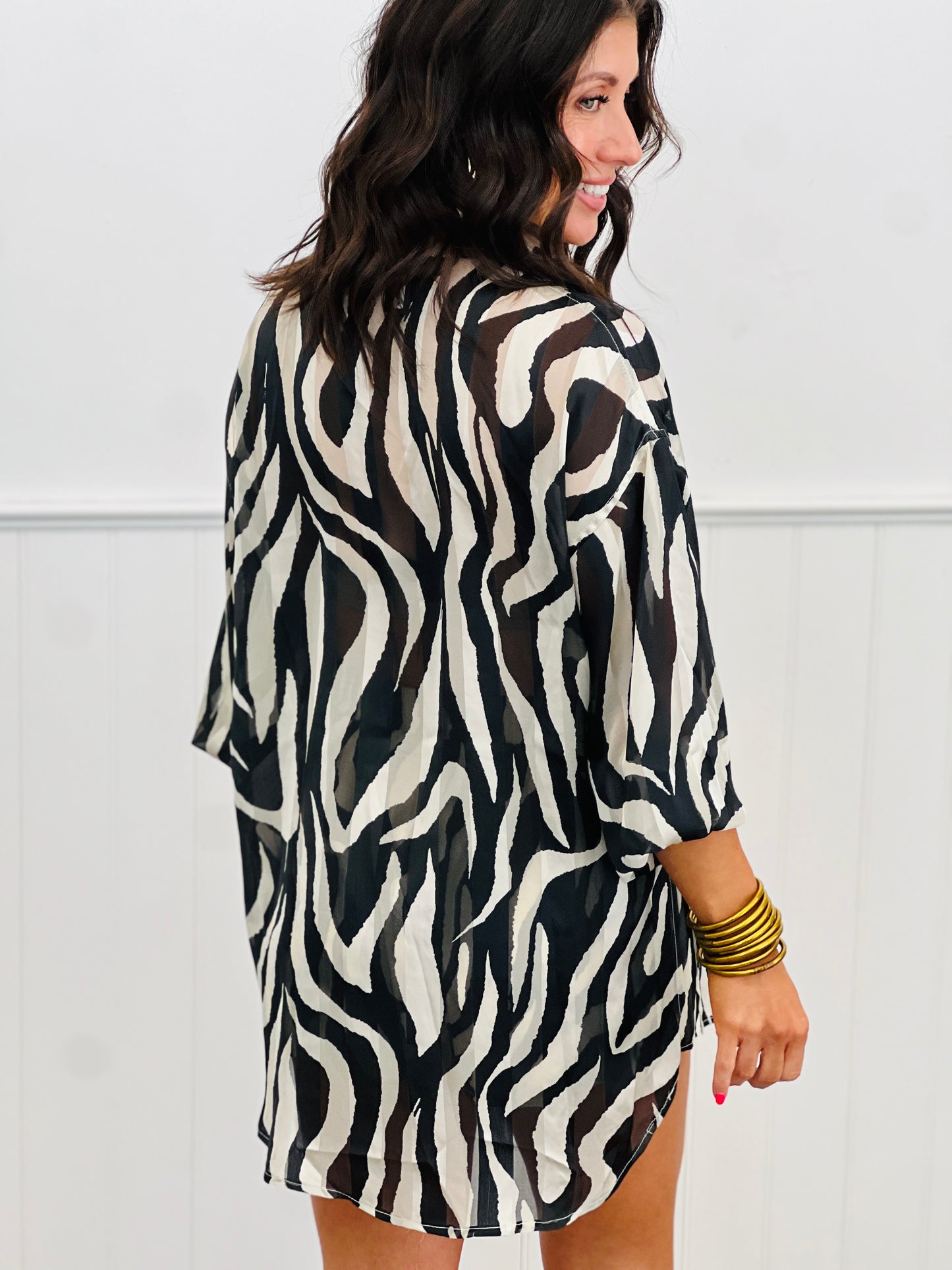 Zebra Print Shirt & Shorts Set (Reg & Plus)