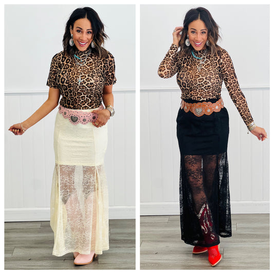 Lovely Lace Maxi Skirt (Reg & Plus)-2 Colors