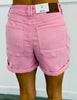 Judy Blue Pretty in Pink Double-Cuff Shorts (Reg. and Plus)