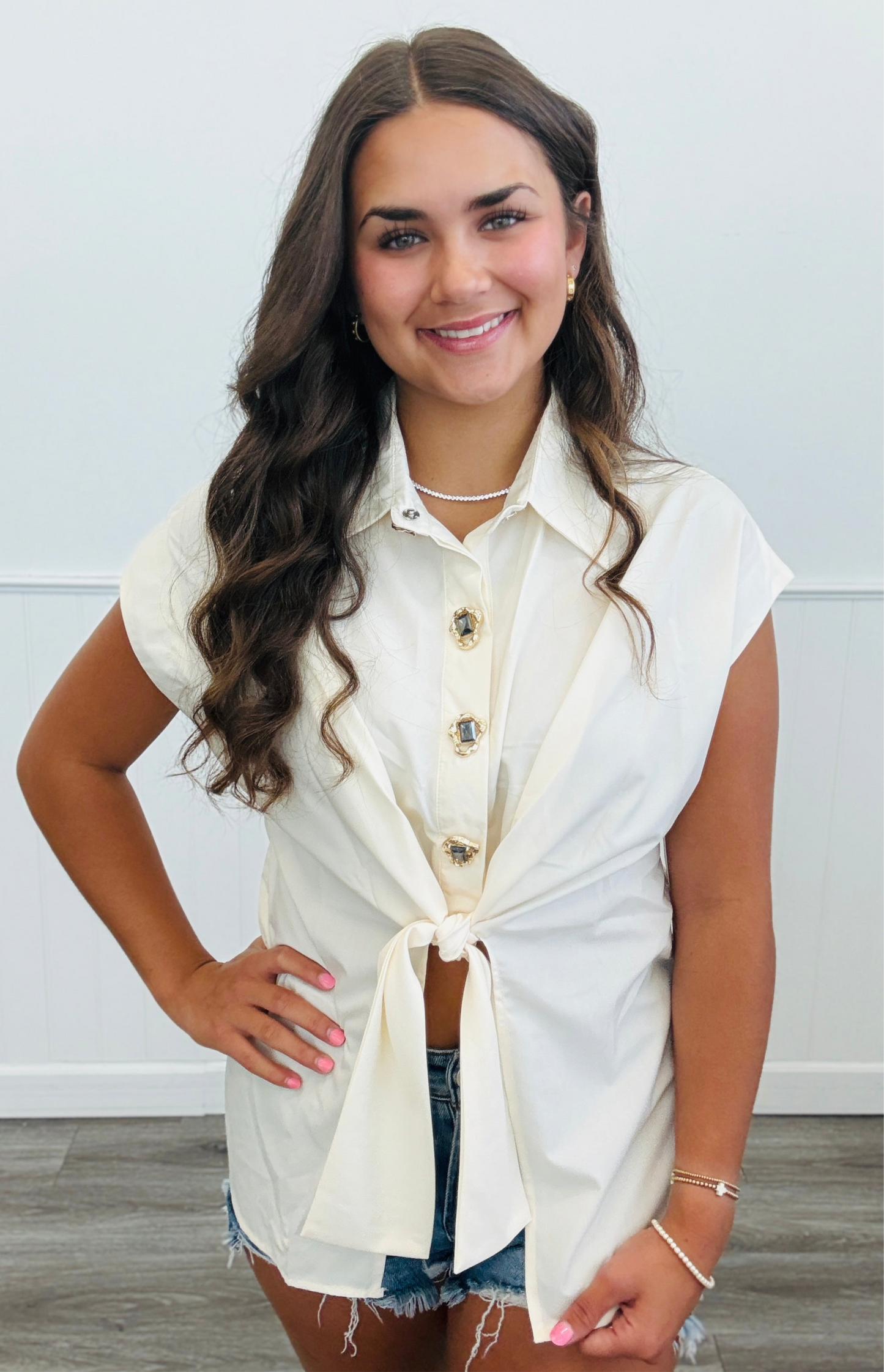 Apricot Ice Sleeveless Shirt (Reg.)