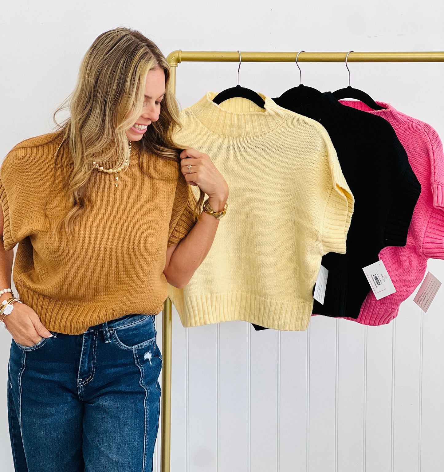 Mock Neck Sweater Top (Reg.)-4 Colors