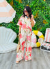 Ivory Multi Floral Printed Sheer Mesh Pants (Reg. and Plus)
