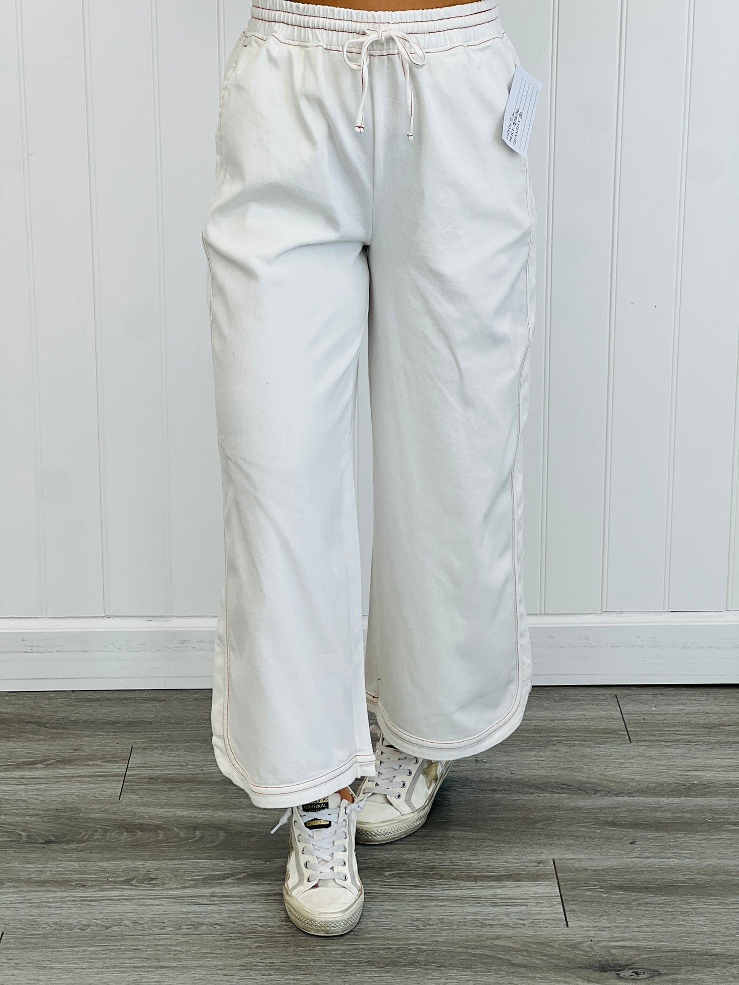 Mineral Washed White Denim Pants (Reg.)