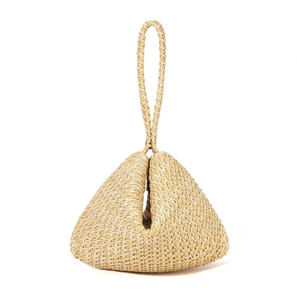 Rivet Straw Evening Clutch Handbag