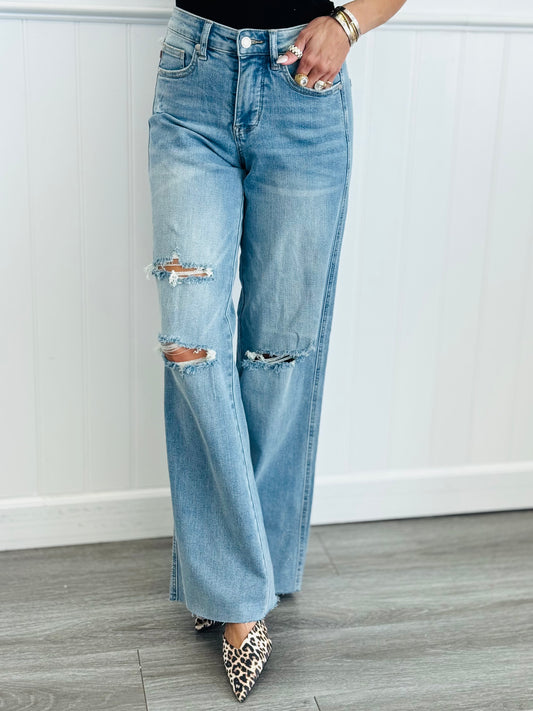 Judy Blue Bayside Bliss Tummy Control Wide Leg Jeans (Reg. & Plus)