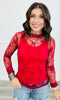 Mesh Lace Long Sleeve Top (Reg. & Plus)- 16 Colors