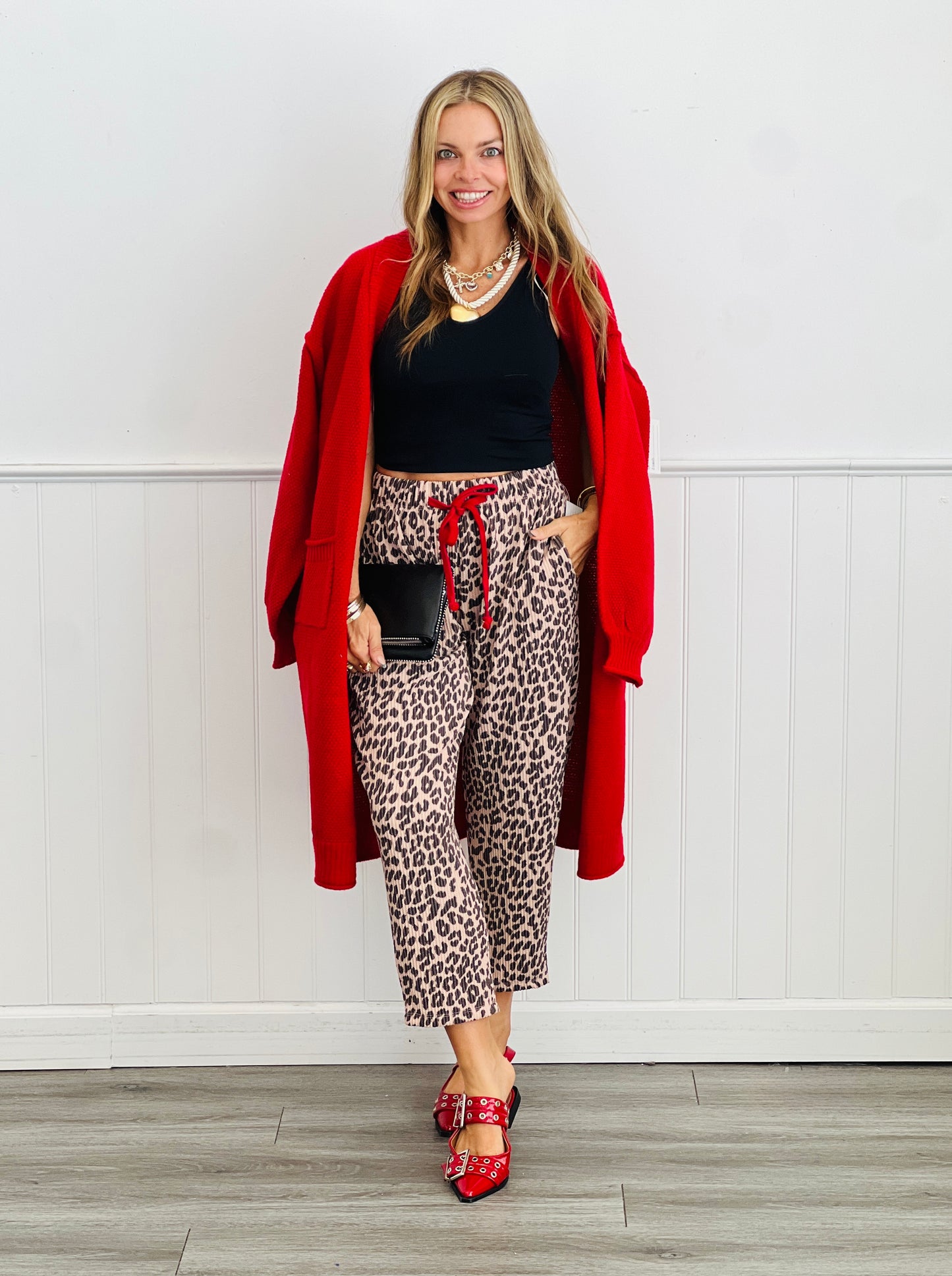Taupe Urban Jungle Waist Tie Pants (Reg & Plus)
