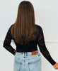 Black Spider Pattern Burnout Mesh Blouse (Reg & Plus)