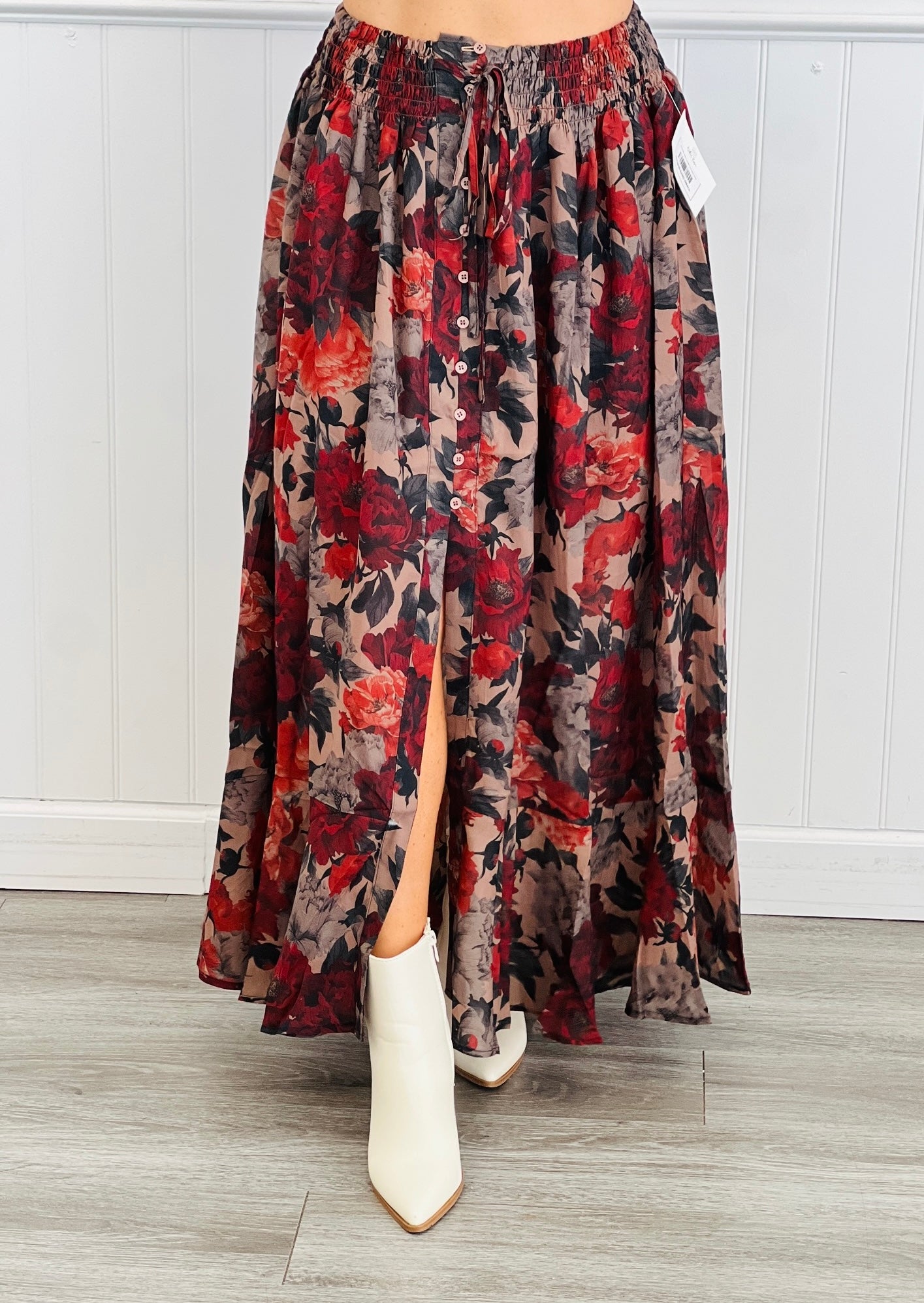Autumn Bliss Button Loop Maxi Skirt (Reg.)-2 Colors