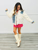 Cream/Blue Denim Gemstone Sherpa Jacket (Reg & Plus)