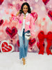 Pink/Fuchsia Sequin Heart Corduroy Jacket (Reg & Plus)