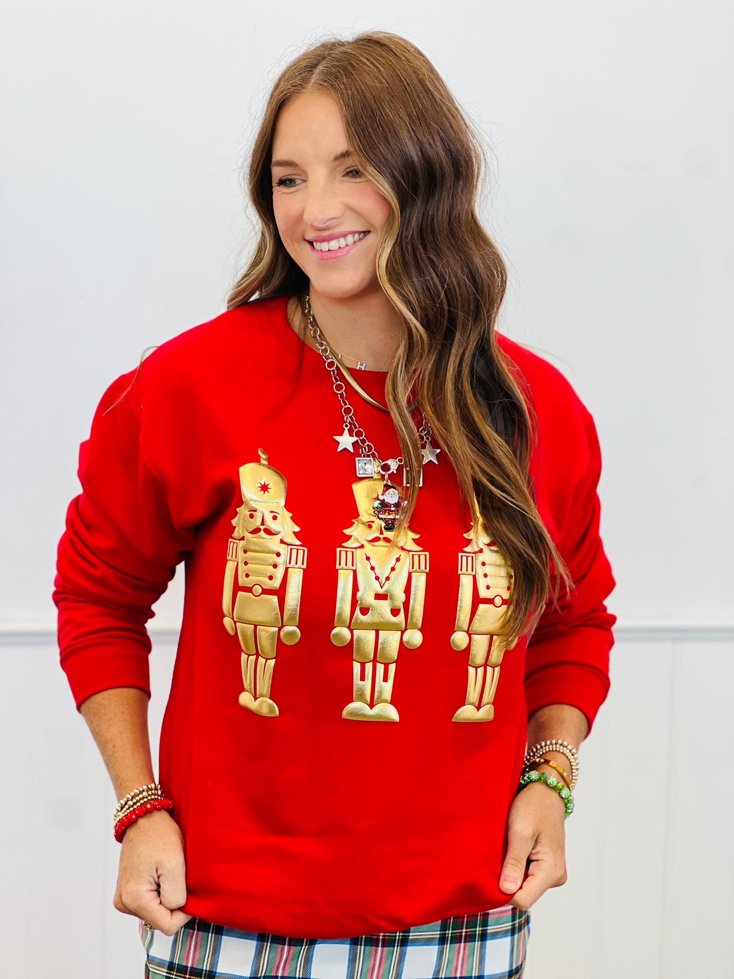 Red Metallic Nutcracker Sweatshirt (Reg. and Plus)