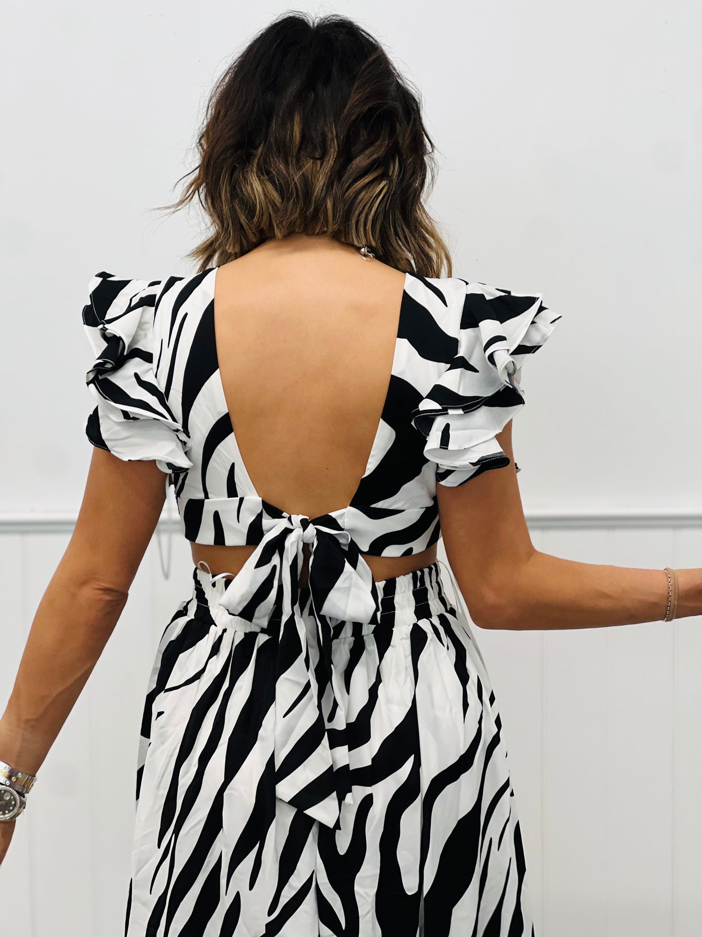 Zebra Print Cut Out Maxi Dress (Reg.)