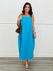Turquoise Chinlon Knit Maxi Sun Dress (Reg & Plus)