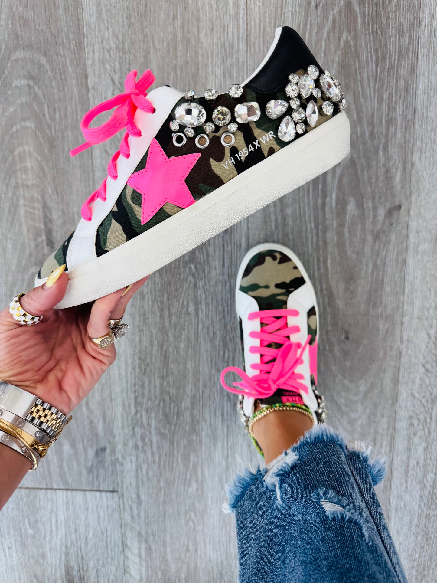 VH x WR Camo Couture Crystal Sneakers