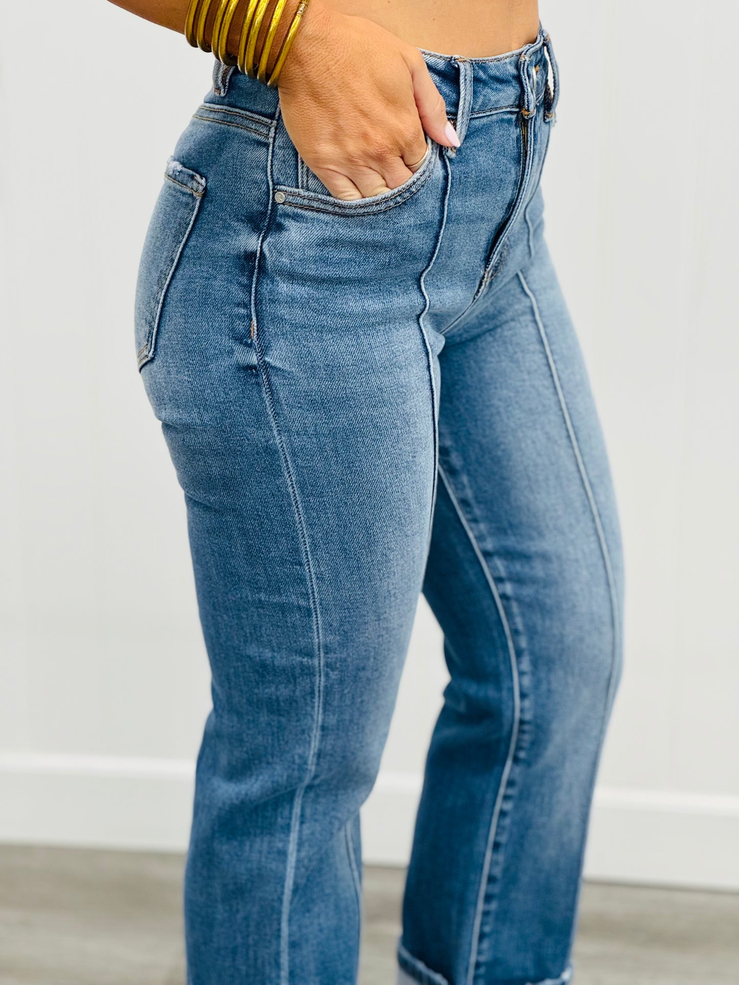 Risen Got To Be Me High Rise Straight Leg Jeans (Reg & Plus)
