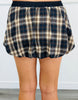 Navy Plaid Bubble Mini Skirt (Reg.)