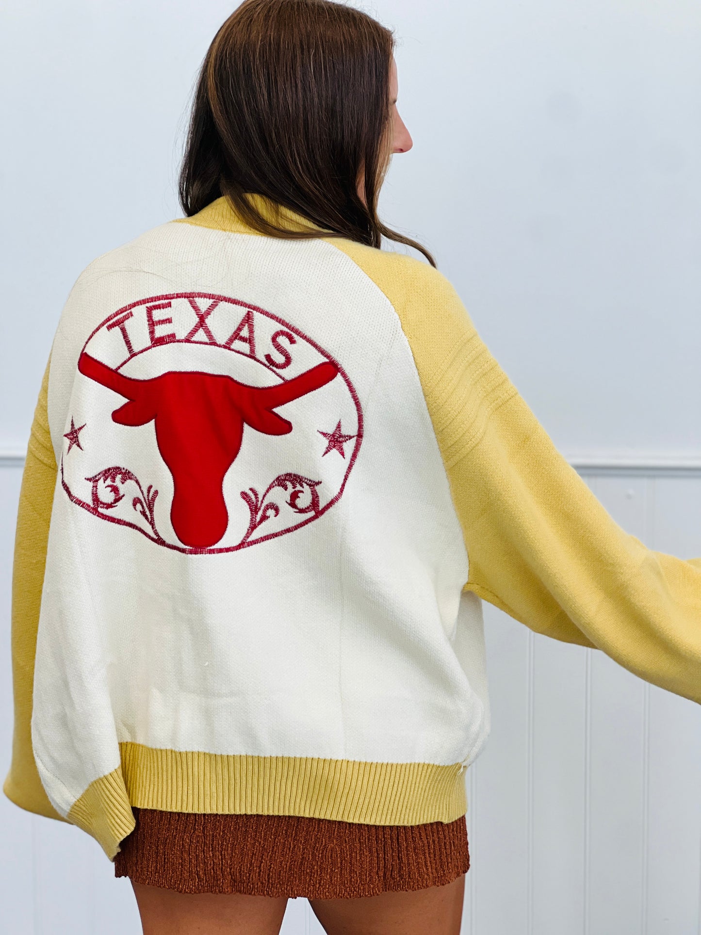 Western Patch Zip Up Sweater Jacket (Reg. and Plus) - 2 Colors