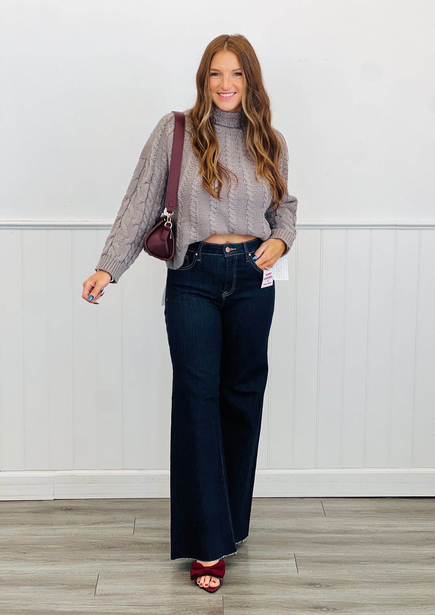 Textured Turtleneck Sweater Top (Reg & Plus)-3 Colors