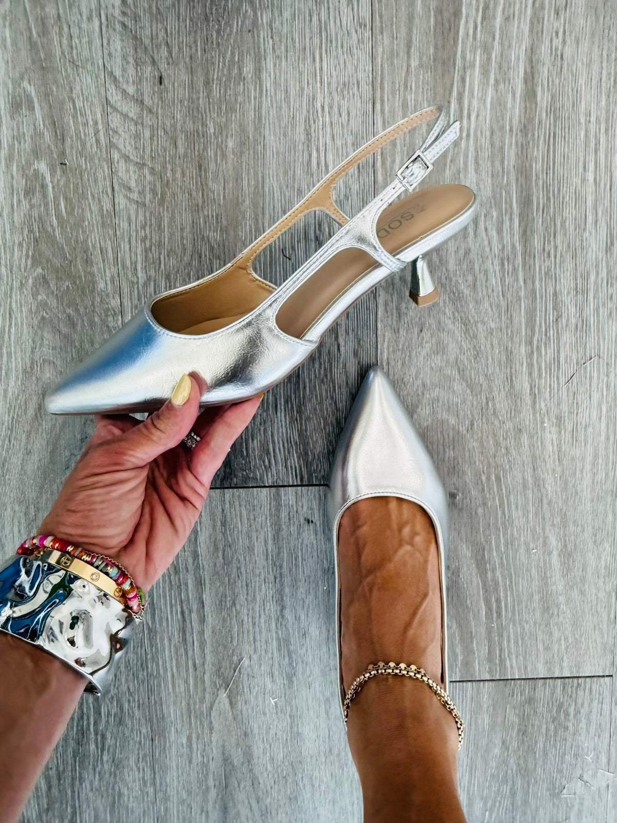 Silver Love It All Kitten Heels