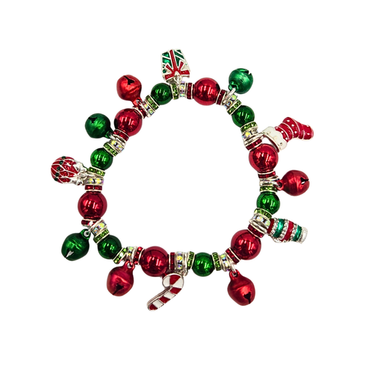 Christmas Pendants & Bells Stretch Bracelet