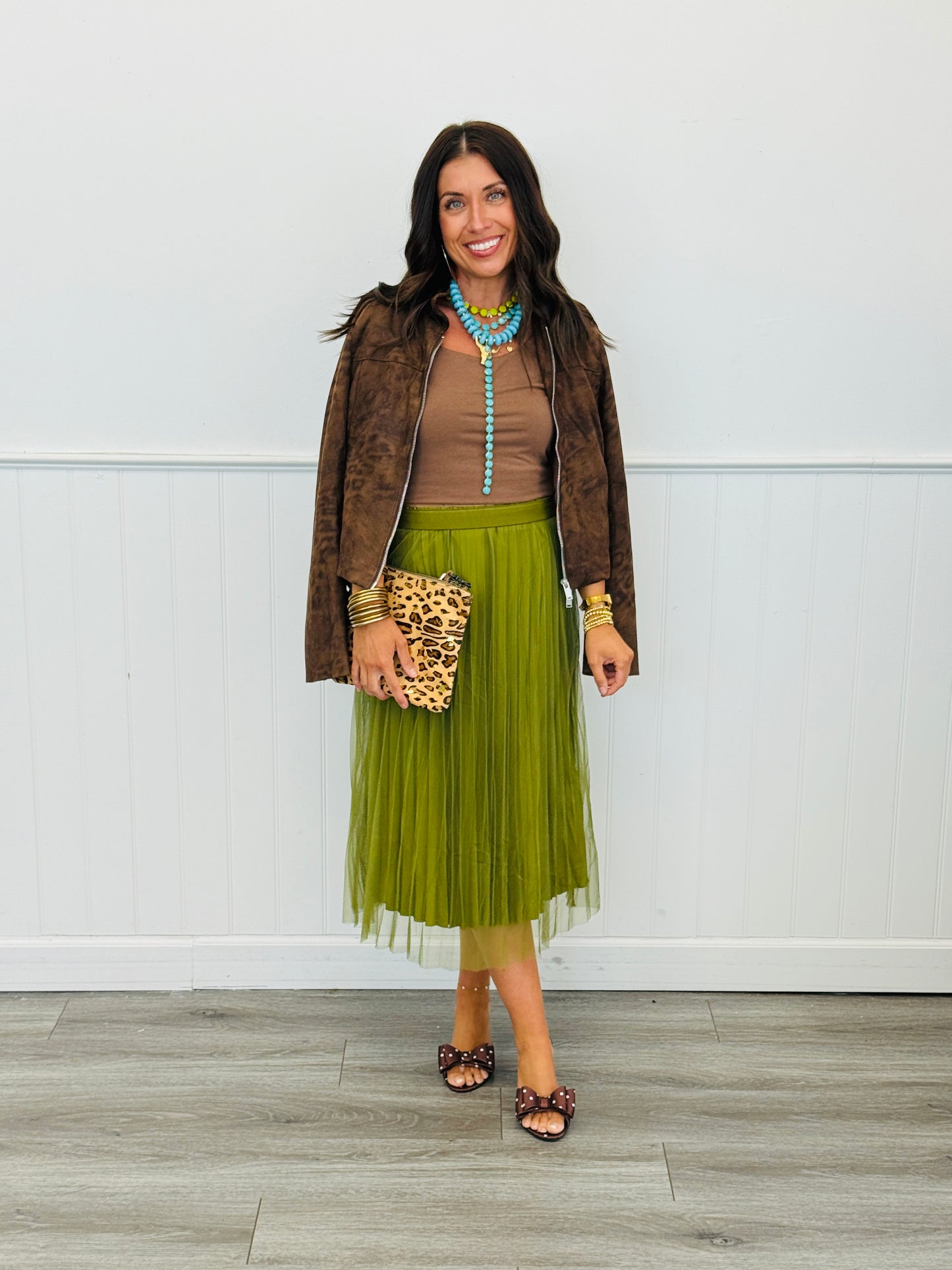Leopard Print Zip Up Jacket (Reg. and Plus)
