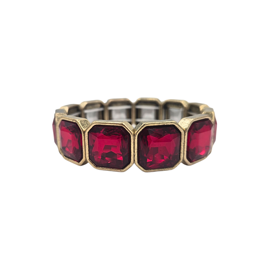 Antique Gold Bling Bracelet in Red
