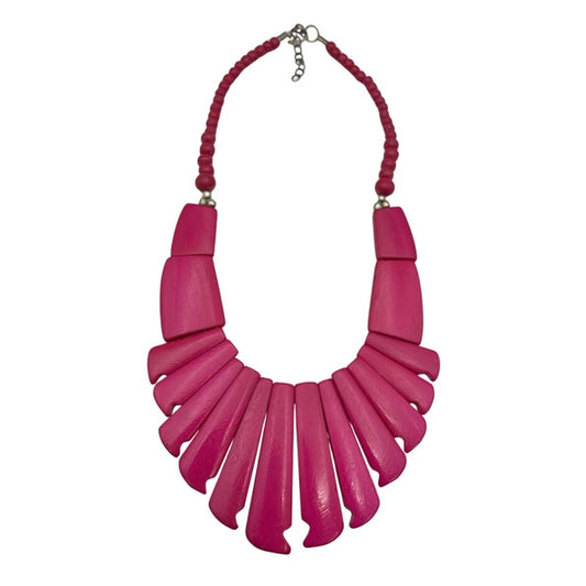 Pink Buffalo Bone Fan Statement Necklace