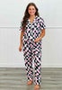 PREORDER - Daisy Check Button Down PJ Pant Set (Reg. & Plus)