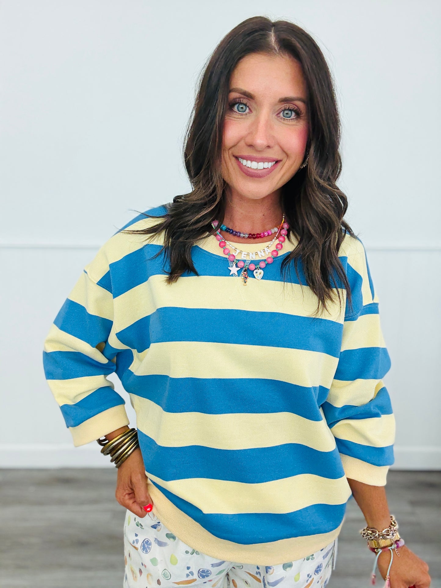 Butter Yellow Bold Stripe Top (Reg.)